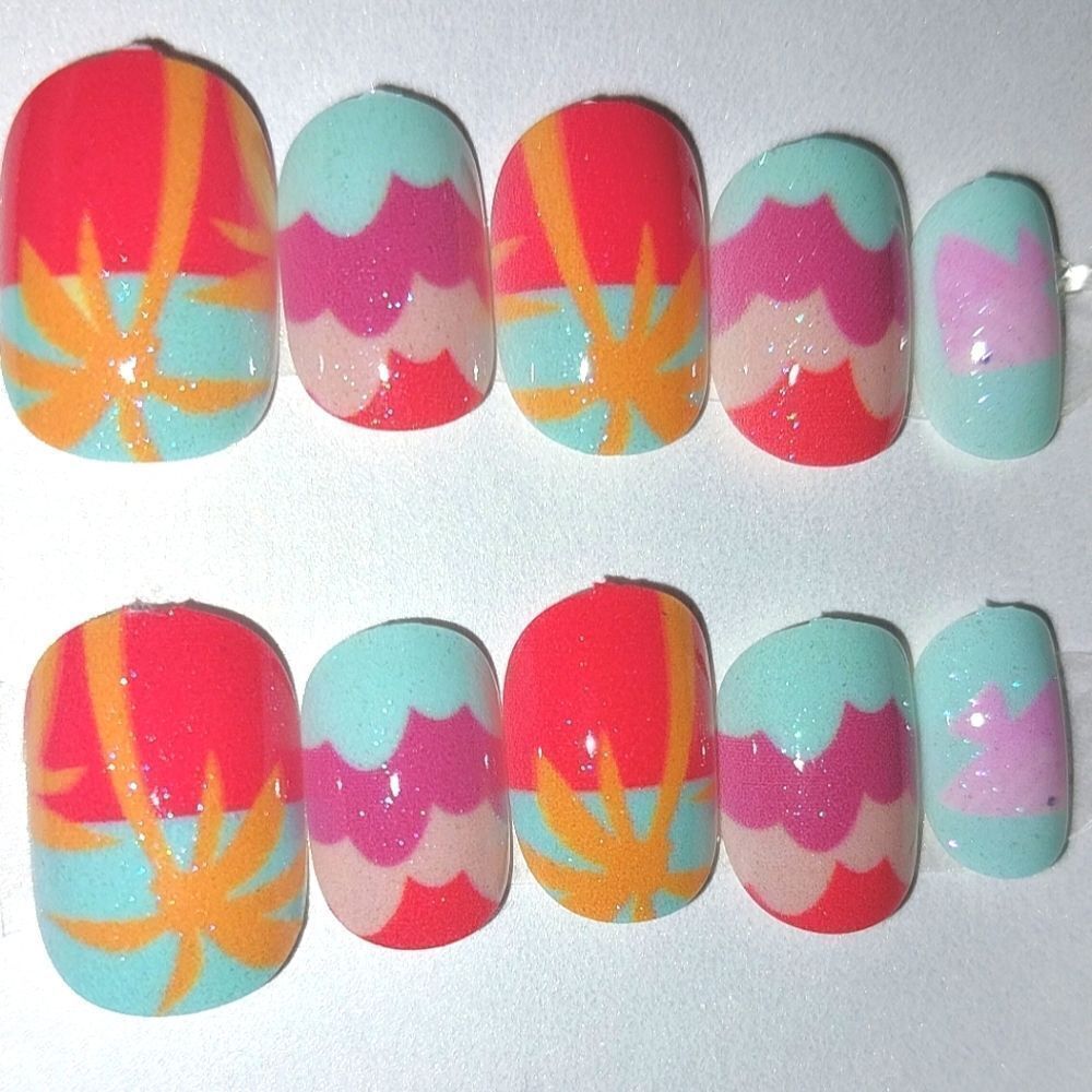 Kids custom 10pc  press on nails for girls and teens
